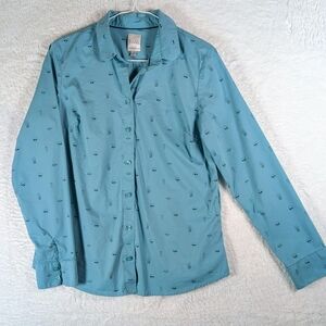 268-Twik Teal Casual Button‎ Down Shirt